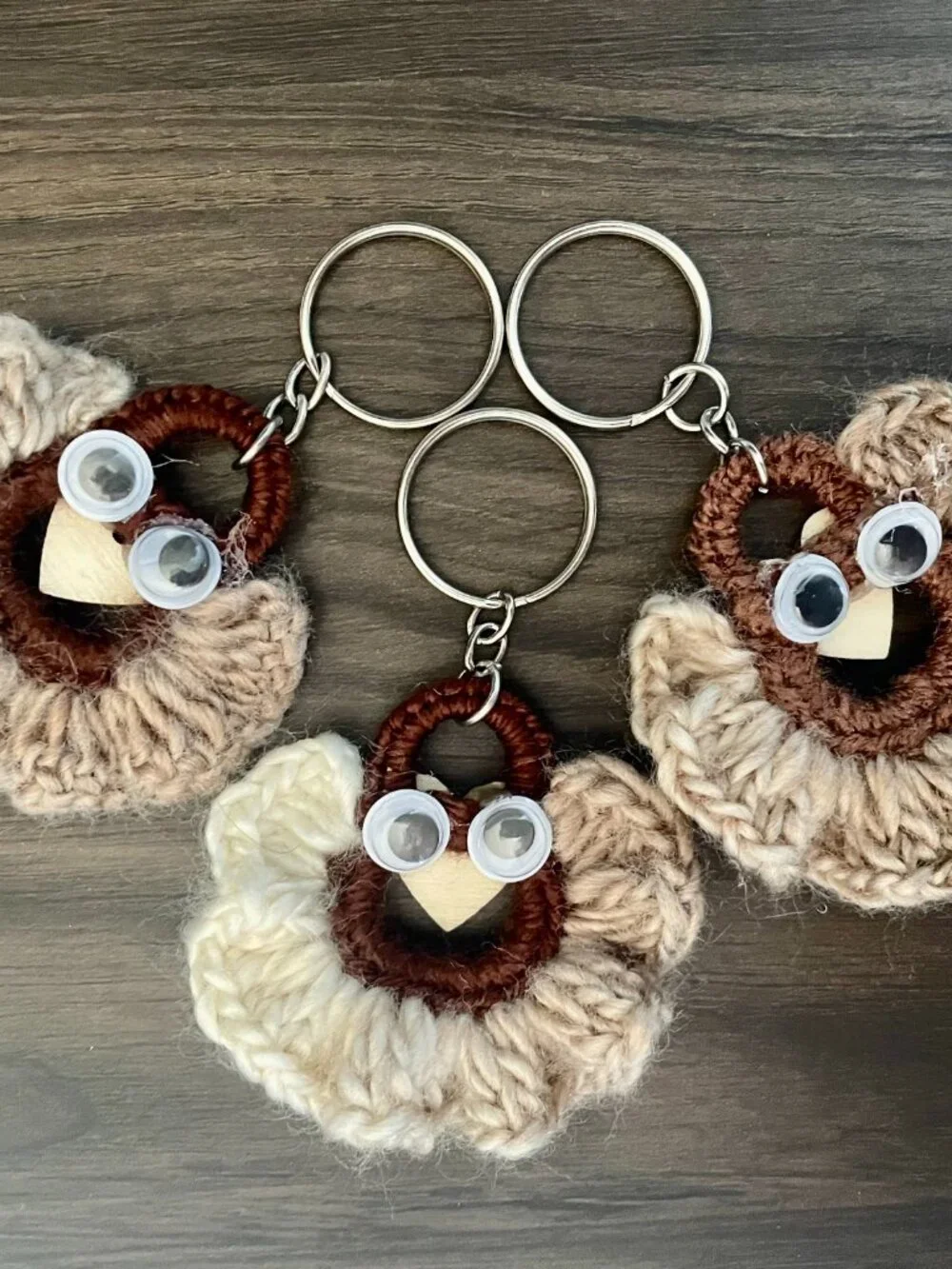 Bundle of 3 Handmade Keychains, Crochet Keychain, Crochet Backpack Charms